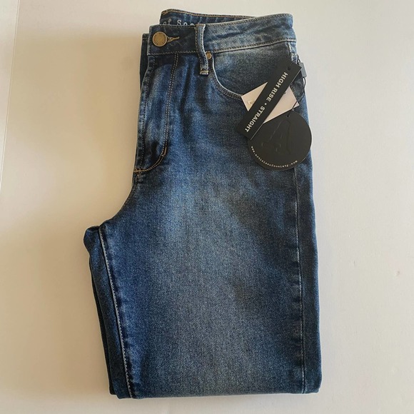 NWT Articles of Society Elwood Kate High Rise Crop Straight Leg Blue Jeans 25 - Picture 9 of 9